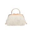 Bolsa de pelúcia com lantejoulas para outono e inverno 2024 nova moda bolsa transversal com corrente de ombro doce bolsa portátil tipo concha