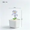Maceta de cristal Zibo para plantas con flor de iris, artesanía de cristal, flor eterna, adorno de escritorio, regalo único y especial