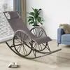 Sillón reclinable de fábrica para personas mayores, adecuado para sala de estar y balcón, mecedora de ratán sintético, mecedora portátil, adecuada para personas perezosas para acostarse y dormir