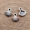 8.5X6.9Mm 0.21g Color Plata Antigua Popular Europeo y Americano Retro Accesorio Colgante de Concha