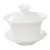 Gaiwan flotante con jade blanco para té, Gaiwan de cerámica Sancai Dehua de porcelana blanca, taza de té, juego de té Kung Fu para el hogar, tazón de té