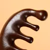 Peine de Masaje de Sándalo para Masaje de Meridianos de la Cabeza, Peine Redondo Gua Sha Portátil, Herramienta para Terapia Capilar
