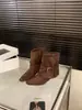 Botines Melard marrones de tacón grueso para mujer, otoño e invierno 2025, forrados de felpa, botas de media caña adelgazantes, botas estilo Martin