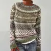 Suéter nuevo estilo europeo y americano de Amazon para mujer, artículo más vendido en Wish, cuello redondo, bloques de color, holgado, moda, jersey de punto