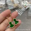 Pendientes con Forma de Calabaza Qijia Versión de Alta Gama Chapados en Oro Rosa de 18 Quilates Pendientes Largos Pendientes de Ágata Roja Tamaño Mediano Lujo Ligero