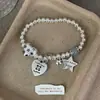 Pulseira de Miçangas Coração Simples Estilo Coreano para Mulheres Fashionável Luxo Leve Design de Nicho Exquisito Versátil Sensação de Alto Padrão Joia de Mão