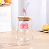 Taza de Bebida para Mujer con Forma de Nube Linda, Taza de una Sola Capa de Gran Capacidad, Taza con Lazo Resistente a Altas Temperaturas, Vaso de Agua de Vidrio de Borosilicato Alto