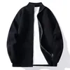 Chaqueta de punto gruesa y cálida de otoño e invierno para hombre, cárdigan de abrigo de invierno con doble cremallera a rayas, suéter de corte holgado