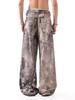 Calças casuais de facão de longa escala retrô americano para homens nova primavera reta camuflagem calças compridas na moda High Street