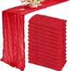 Passadeira de mesa em crepe de fio de Bali decoração de festa de casamento layout de atividade gaze plissada tecido de guardanapo de poliéster fábrica atacado