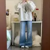 Sudadera de cuello redondo sin capucha de marca trendy americana para mujer 2026 Nuevo estilo popular Petite Holgada Estilo perezoso Parte superior de alta gama