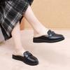 Pantuflas de Terciopelo y Cuero Genuino para Mujer, Zapatos Ligeros de Suela Suave y Superficie Suave para Mujer, Tacones Planos, Zapatos de Terciopelo Cálido y Cuero Genuino para Madre, Venta Directa de Fábrica