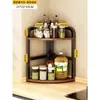 Estante de almacenamiento para cocina, estante triangular para especias de esquina de encimera, estante de almacenamiento de condimentos de esquina, estante multifuncional para condimentos