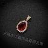Nuevo collar de cadena de clavícula de alta calidad con circonita roja ovalada, cadena de lujo con diseño de nicho, estilo frío.