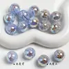 Dingyi 16mm Cuenta de Flor de Cerezo Luna Fría Color Cambiante Galvanizado Resina con Agujero Pasante Cuentas para Joyería DIY Lanyard para Teléfono Accesorios para Joyería