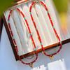 Guofeng retro alta qualidade vítreo pombo vermelho calcedônia ágata clavícula corrente colar