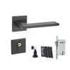 Fechadura de porta de quarto fechadura de porta de dormitório interna Fechadura dividida doméstica universal sucção magnética silenciosa fechadura com maçaneta de porta de madeira preta