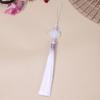 Franja de Jade Branco Bicolor DIY Pingente de Lótus Estilo Antigo Acessório Hanfu Pingente de Leque Pingente de Flauta Ornamento para Pendurar na Cintura Estilo Fresco