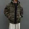 Sudadera con capucha Camuflaje Retro Americana Hombre 2026 Otoño Invierno Marca de Moda Holgada Casual Cardigan Chaqueta de Béisbol Ropa de Abrigo