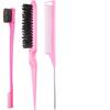 Pente de Cabeleireiro Amazon Escova de Sobrancelha Pente para Mechas Bicolor Pente de Cabelo Plástico de Três Fileiras Pente de Cabelo com Ponta para Pentear Cabelo Óleo para Cabelo