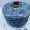 Directo del FabricanteHilo Hueco de Color Degradado, Hilo Grueso Tejido a Crochet y Tejido a Mano, Hilo de Cinta Teñido por Segmentos Plateado Iridiscente