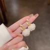 Brincos franceses de alta qualidade com pétalas brancas e delicadas, brincos de borla de flor e pérolas, moda feminina, tudo combina