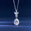 Collar Transfronterizo de Moissanita Plata de Ley S925 Colgante de Gota de Agua Collar de Gama Alta Cadena para Clavícula de Lujo Ligero Venta Directa de Fábrica