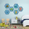 Marco de Foto Hexagonal para Pared Estilo Nórdico Planta Verde Alce Flor Pegatina de Pared Sala de Estar Dormitorio Estudio Pegatina Decorativa de Pared