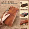 Billetera de Cuero Genuino Marant para Hombre con Múltiples Ranuras para Tarjetas, Portatarjetas de Identificación, Billetera Larga con Cremallera para Billetes, Bolso de Mano para Hombre