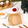 Bandeja de Papel Especial para Freidora de Aire de Cuatro Esquinas Doméstica Desechable Resistente a Altas Temperaturas Pad de Papel Absorbente de Aceite Bandeja de Papel Cuadrada de Silicona Doble Cara