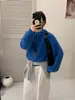 Suéter de Tricô Liso com Capuz e Cordão 2026 Outono/Inverno Novo Estilo Coreano Versátil Moda Blusa para Mulheres