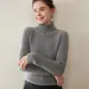 26 Novo Suéter de Caxemira com Gola Alta Outono/Inverno para Mulheres, Suéter de Malha Grossa Sete Fios, Suéter Ribana Slim Fit Emagrecedor, Suéter de Segunda Pele