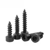 Tornillo de cabeza de copa hexagonal autorroscante de acero inoxidable 304, de zinc negro, con punta de clavo, M2-M6