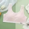 Verão malha estudante do ensino fundamental sem costura roupa íntima esportiva estudante do ensino fundamental período de desenvolvimento leve respirável novo colete para menina