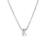 Collar de Acero de Titanio con Colgante Pequeño de Moda 26 Letras Inglesas Cadena para Clavícula Versátil Simple Exquisita Que No Se Desvanece Venta al por Mayor Transfronteriza
