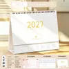 Calendario de Escritorio Simple Morandi Año del Cordero 2027 Logo Empresa Corporativa Calendario Mensual Impreso Decoración de Escritorio de Oficina