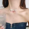 Dulce Mini Niña Collar Mariposa Hielo Rosa Perla Rosa de Alto Valor Elegante para Mujer 2024 Nueva Cadena Clavicular