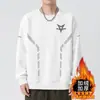Sudadera para hombre 2025 otoño estilo americano holgada manga larga cuello redondo forrada de polar engrosada ropa deportiva pullover moderna resistente versátil