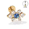 Aretes de Aleación de Titanio F136, Aretes Largos Finamente Tallados para Hélice Auricular, Piercings para Labio con Circonita, Joyería para Piercings Corporales de Titanio G23