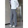 Calças casuais de softshell elásticas, resistentes à água, à prova de vento e à prova de choque, marca americana de moda de rua, corte reto e solto, calças compridas para esportes ao ar livre, calças masculinas de outono
