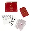 Cartas de juego hechas a medida para el juego de "Guandan", con núcleo negro, superficie texturizada tipo tela y propiedades antideslizantes y resistentes al desgaste. Disponible en un juego de doble cubierta. Hecho de fábrica para el juego de "Guandan."