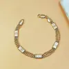 Pulseira de Corrente Trançada Estilo Hip-Hop Punk Europeu e Americano Transfronteiriça Retrô Simples Quadrada Versão Larga Pulseiras Masculinas e Femininas