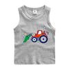 Chaleco para niño verano nuevo camiseta sin mangas para niño algodón ligero transpirable patrón de excavadora ropa de moda para niños