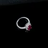 Anel de Casamento Zhou Hengfu Rubi Cultivado Prata S925 Anel de Diamante Moda Vintage de Alta Qualidade Para o Dia a Dia Atacado Venda Quente Transfronteiriça