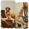 Nuevas Pegatinas de Tatuaje de Vaquero Occidental Retro Americano para Hombres y Mujeres Pegatinas para Fiesta Vaquera Venta al por Mayor de Fábrica Personalización