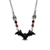 Nuevo Collar de Murciélago Negro Más Vendido, Joyería Gótica, Cuentas de Cristal, Regalo de Horror con Tema de Halloween