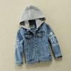 Chaqueta vaquera con capucha para niño, primavera y otoño de 2021, talla europea, estampada, para niños pequeños, medianos y grandes.