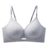 Nueva Lencería de Copa Fija para Mujer en Otoño e Invierno, Cómodo Corte Triángulo Delantero Calado Transpirable Sin Aros Push-Up Copa Delgada Sujetador Sin Restricciones