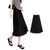Falda de Longitud Media para Mujer, Moda de Verano y Otoño, Falda de Corte A, Estilo Japonés y Coreano, Cintura Alta, Adelgazante, Falda de Corte A con Cintura Elástica
