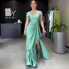Vestido Largo de Moda Color Sólido de Verano 2025 Nuevo Europeo y Americano Amazon Cintura Alta con Tirante de Hombro Único